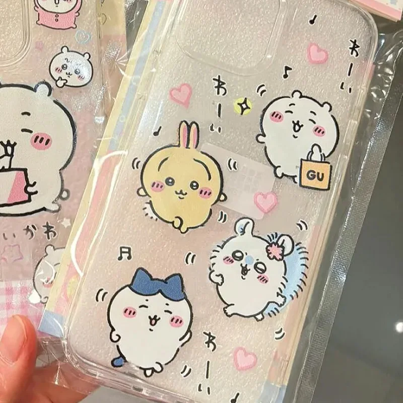 Sanrio Ins Cute Fun Cartoon Musical Note chikawa Phone Case For iPhone 16 15 14 13 12 11 Pro Max XR XS Max 78Plus MINI Y2K Cover