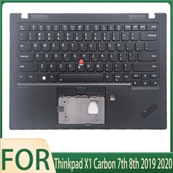 Original 95New Laptop Case For Thinkpad X1 Carbon 7th 8th 2019/2020 Palmrest Upper Case C Cover Shell With US Keyboard