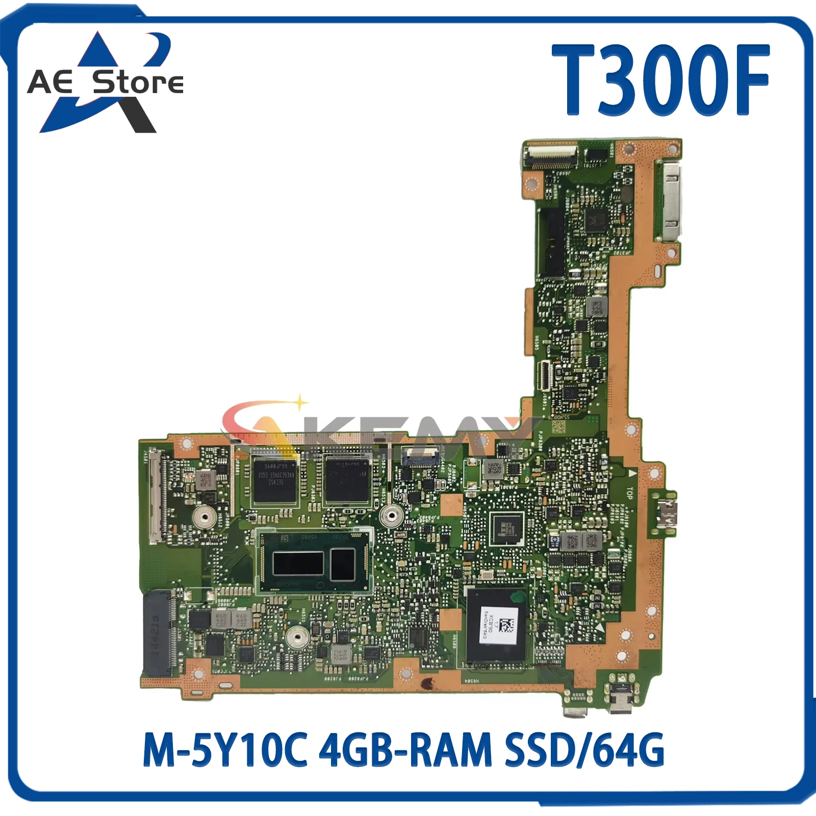 AE T300F Notebook Mainboard For ASUS T300FA T300 Laptop Motherboard CPU M-5Y10C 4GB-RAM SSD/64G Test 100% OK