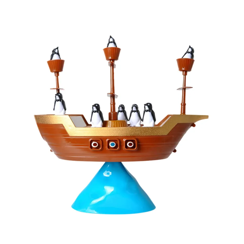 Penguin Pirate Boat Balancing Game Colorful Parent Child Educational Game for Kids Shape Recognition Learning Competition