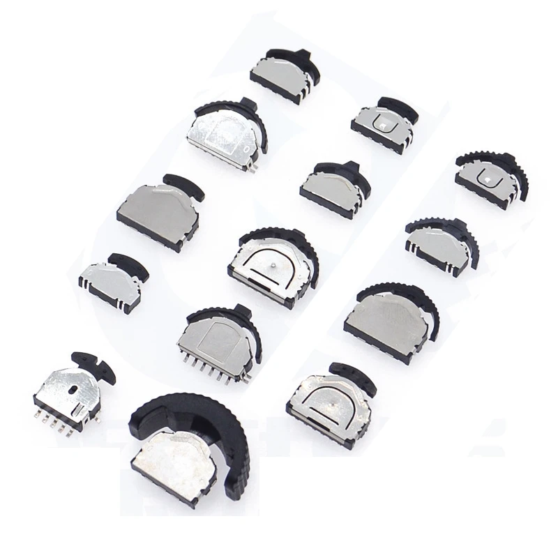 10PCS Small Dial Wheel Flat Tooth Tact Switch 9.5x9.5mm 4-Pin for MP3/MP4 Skip/Reset Push Button