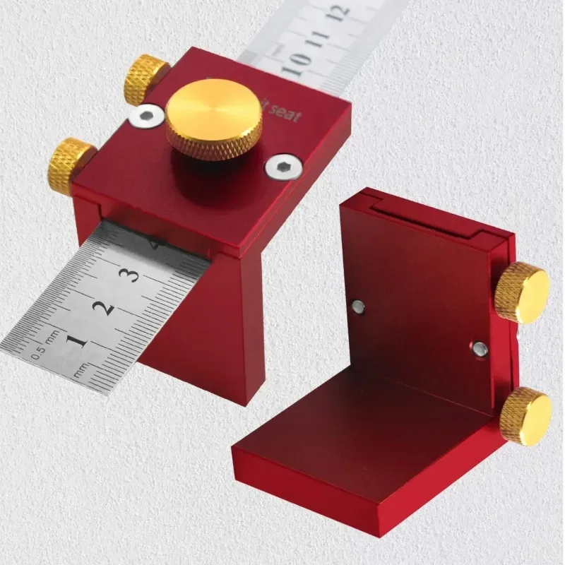 Steel Ruler Scribing Positioning Block - Aluminum Angle Scriber Line Marking Gauge DIY Carpentry Scriber Measuring Locator