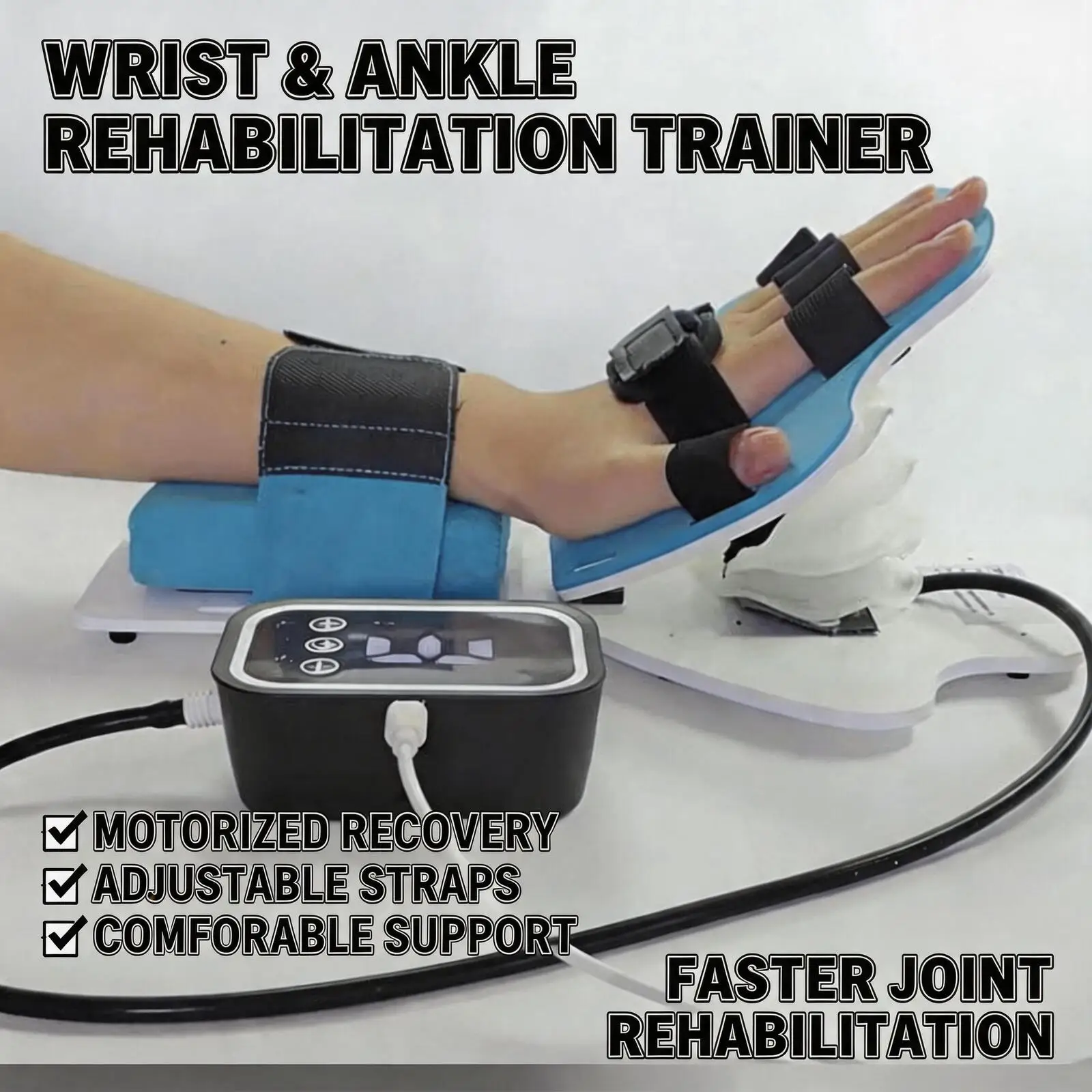 JianYouCare Appareil de rééducation articulaire du poignet électrique, entraînement des doigts, exercice flexible de flexion et d'extension, pour la maison