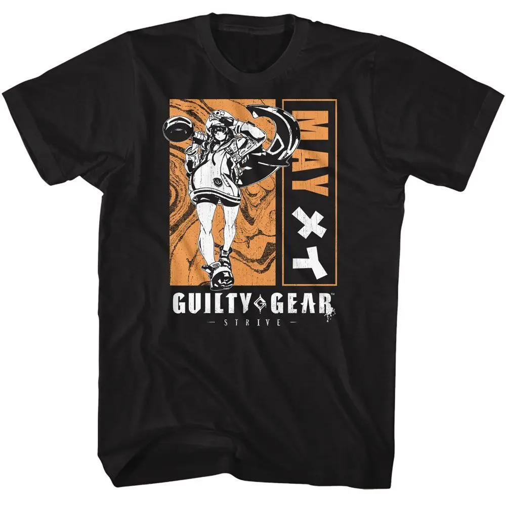 Guilty Gear Blocked Out May Black Front Print Adult T Shirt