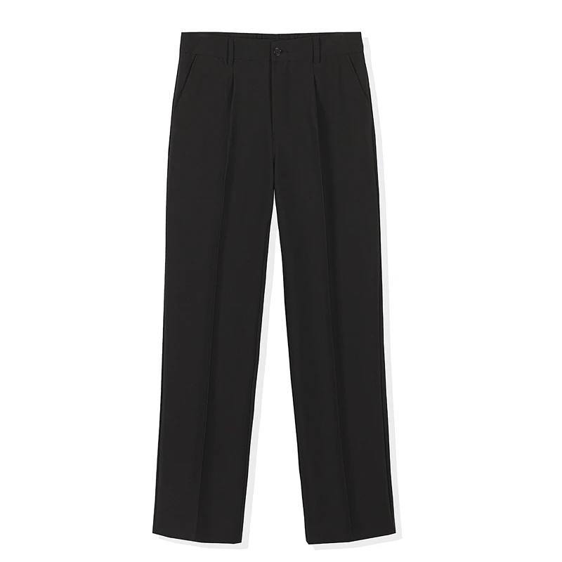 

Spring New Men's Straight Leg Nine Points Casual Pants Drape Wide Leg Suit Pants Hong Kong Sle Japanese Korean Versatile Bo...