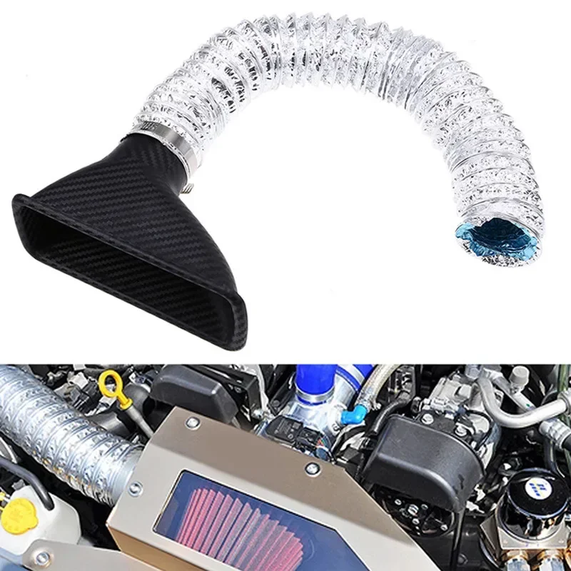 New 1pcs Universal Car Front Bumper admission air  Turbo Air Intake Pipe Kit ABS Turbine Inlet Kit Pipe Air Funnel