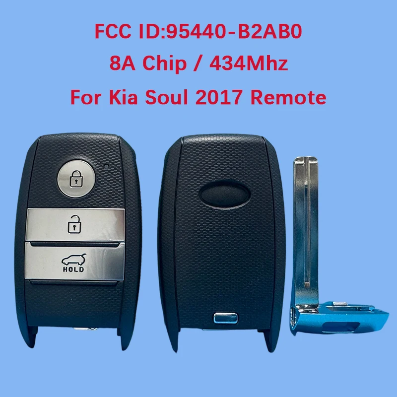 

CN051241 Aftermarket 3 Button Smart Key Fob 433MHz FCC 95440-B2AB0 8A Chip For KIA Soul 2017
