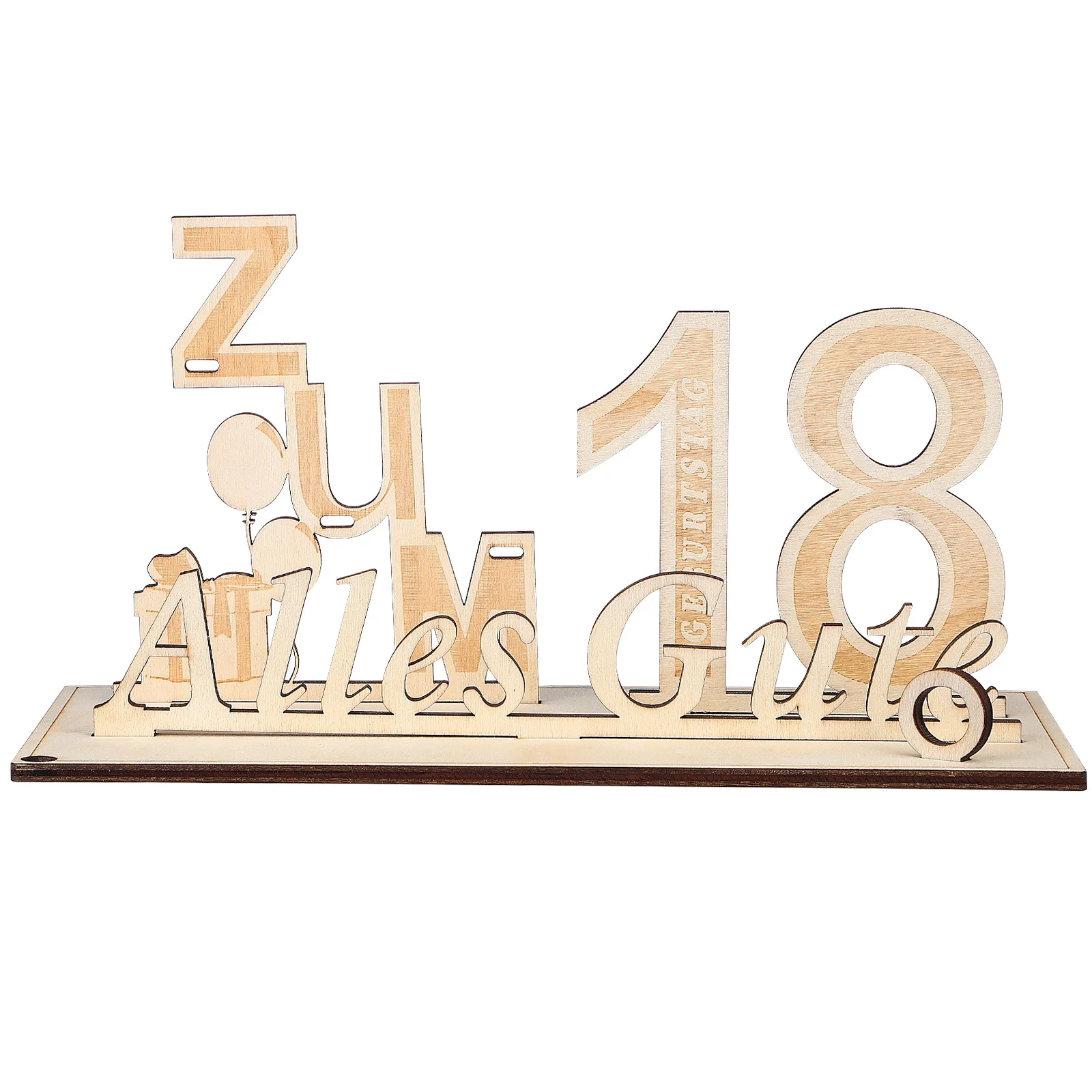 

LABRIMP Elegant Wooden Birthday Sign 18th Party Decoration Gift for Men Women Hay Theme