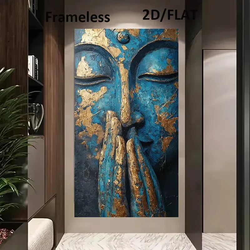 Large-sized 1pc frameless Canvas Painting 2D Flat, 2D Flat, 2D/Flat 1pc 27.55Inch*55.11In/70Cm*140Cm Frameless Modern, 