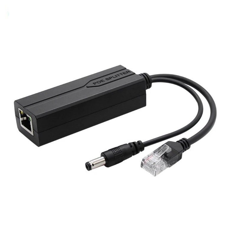 Small DC5.5x2.1mm POE Splitter DC12V PoE to DC5.5x2.1mm Adapter, 48V Input to 12V Output for Surveillances Cameras DropShipping