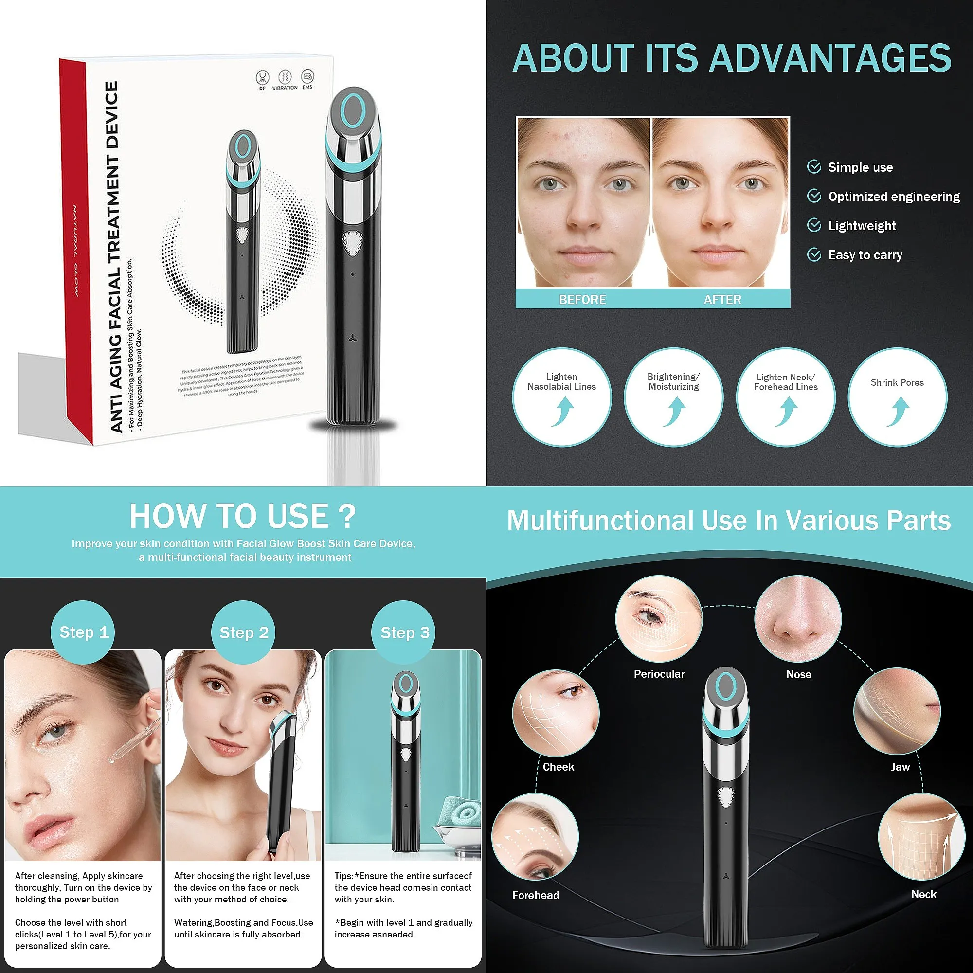 Neck and Facial Massagers Reduce Wrinkles and Dark Circles Under the Eyes