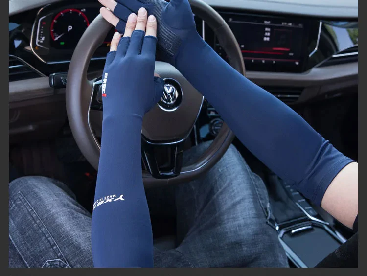 UV-Solar-Armstulpen, lange Manschetten für Radfahren, Männer und Frauen, cooler Sonnenschutz, Motorradfahrer, Fahrhandschuhe, Handabdeckung, Sommer – Detail 9