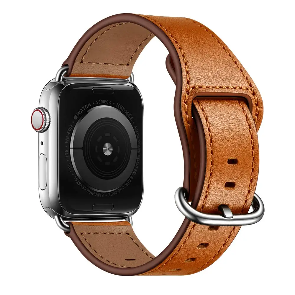

Leather strap For Apple watch band 44 40mm iWatch 42 38mm Genuine Leather watch bracelet Apple watch series 41 45mm 5 4 3 se 6 7