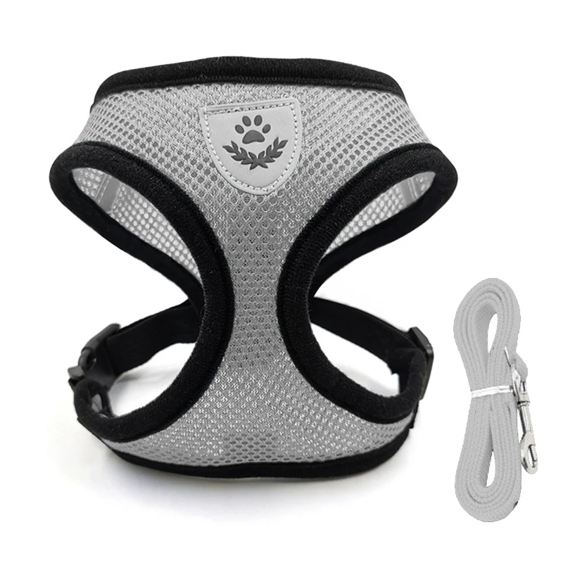 Pet Puppy Harness Leash Set for Small Dogs Cats Reflective Breathable Dog Chest Strap Walking Yorkie Vest Traction Rope Supplies