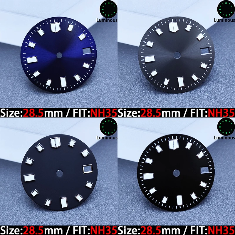 

28,5 мм высококачественные аксессуары для циферблата часов, светящийся циферблат-календарь для механизма NH35, аксессуары для часов и ремонт часов