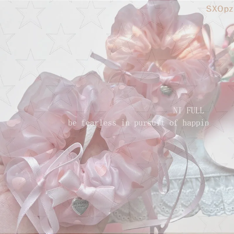 قطعة واحدة من حلقة الشعر المرنة للنساء، تصميم سمكة ذهبية زرقاء، حزمة شعر للأمعاء الغليظة للصيف، إكسسوار شعر شبكي شفاف