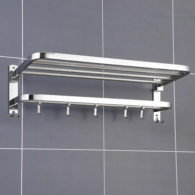 304 Stainless Steel Towel Rack Bathroom Perforation-free Towel Rack Toilet Hang Towel Rack