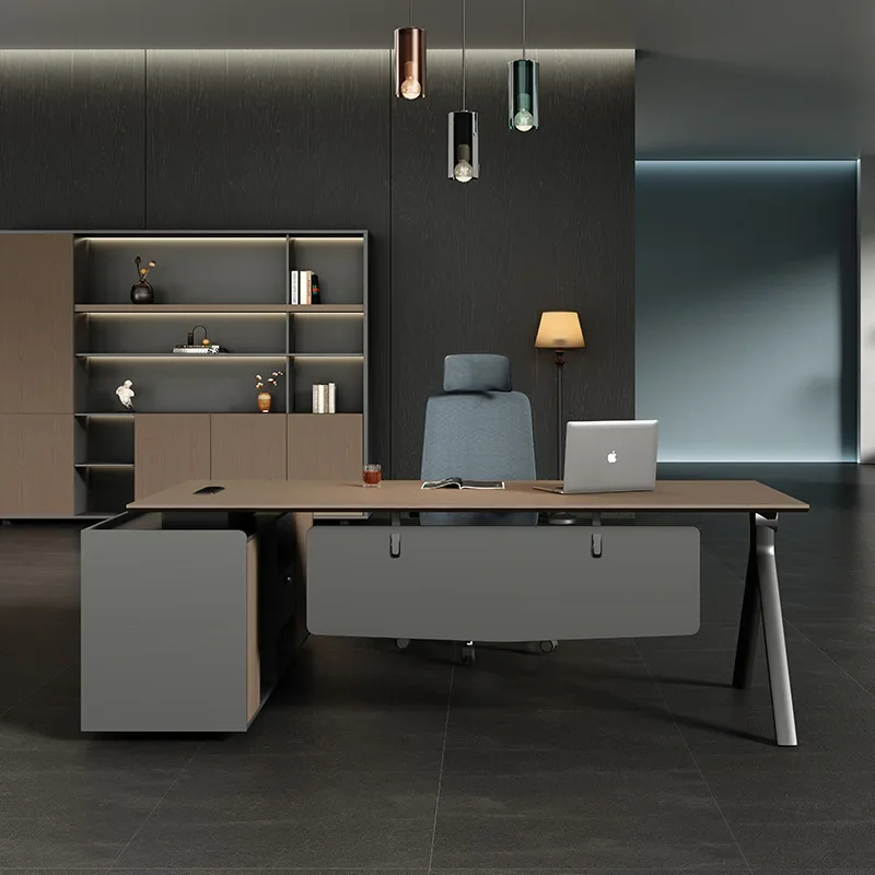 2025 new class desk manager table and chair combination desk light luxury boss table