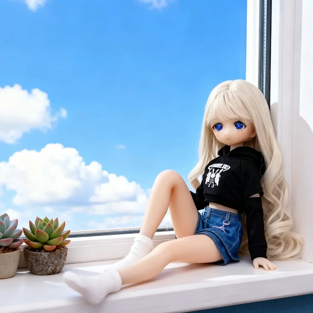 

Blonde Kawai Girls Bjd Movable Doll 1/6 Dress up Doll Figurine Joint Movable Girl Cute Gift Holiday Surprise Home Decoration