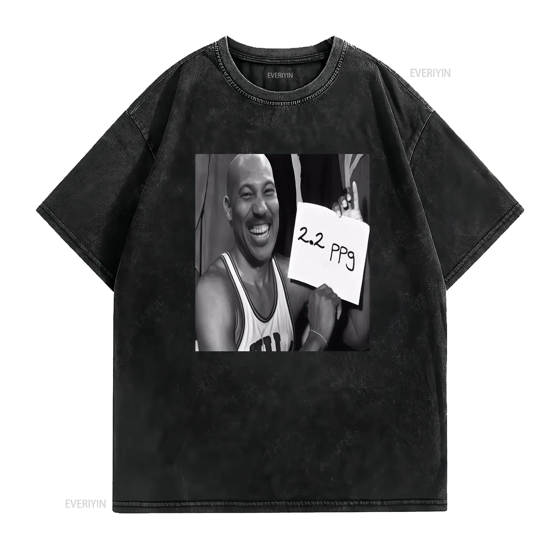 Funny Lavar Ball 2 PPG Basketball Meme Print Casual Streetwear T Shirt vintage Washed homme Soft fashion graphic Slightly