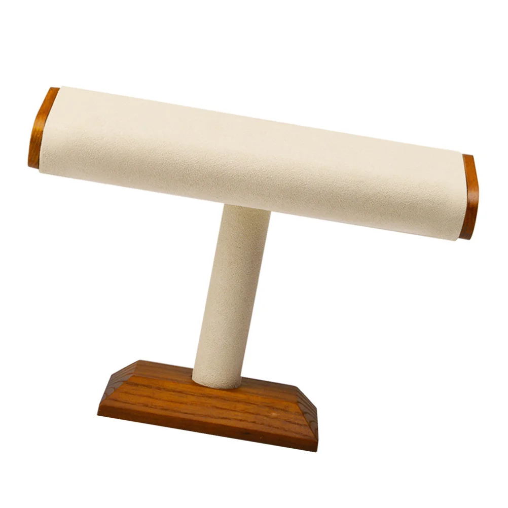 

Wooden Bracelet Chain T-Bar Jewelry Display Stand Portable Stable Holder for Watches Bangles Organizer Jewelry Display Rack