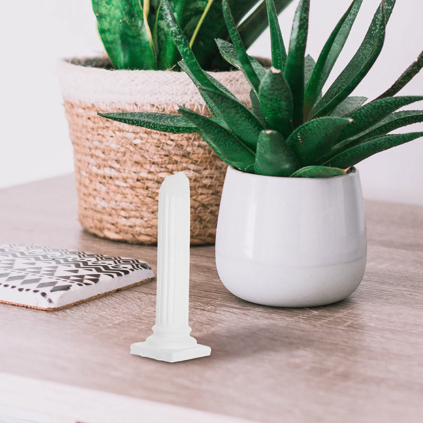 White Roman Pillar Statue Mini Compact Greek Column Gypsum Decoration Table Centerpiece Photo Prop Desk Decor Wedding Event