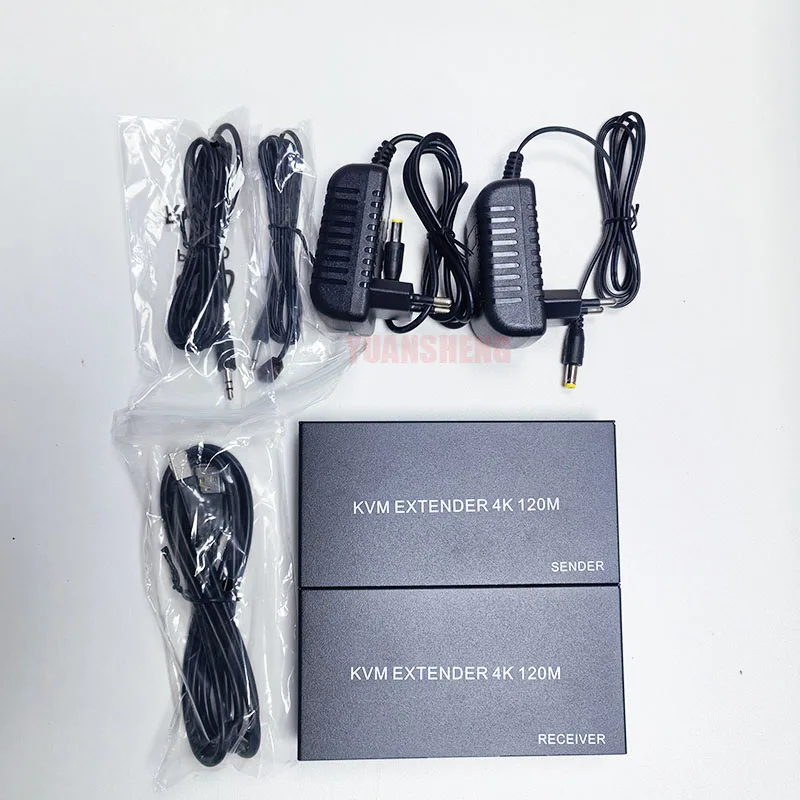 4k kvm 120m extensor hdmi-compatível rj45 cat6 hdmi kvm ethernet extensor kit de áudio sobre lan ethernet extensor para ps4 tv pc
