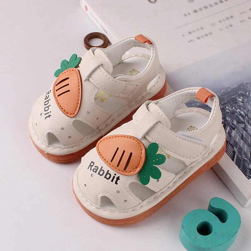 Sandali estivi per neonate cartone animato carota coniglio sandalo piatto neonata scarpe da principessa scarpe da giardino per bambini bambino primo