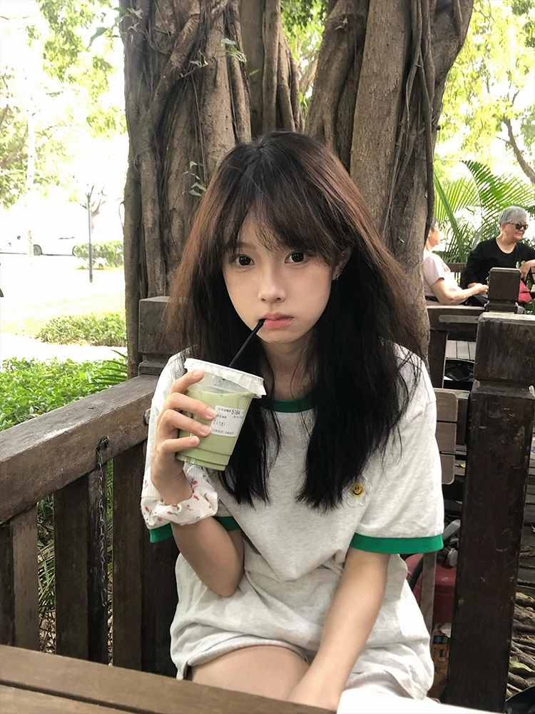 

Женская футболка из чистого хлопка с вышивкой Дейзи, новый летний свободный утягивающий универсальный ленивый топ