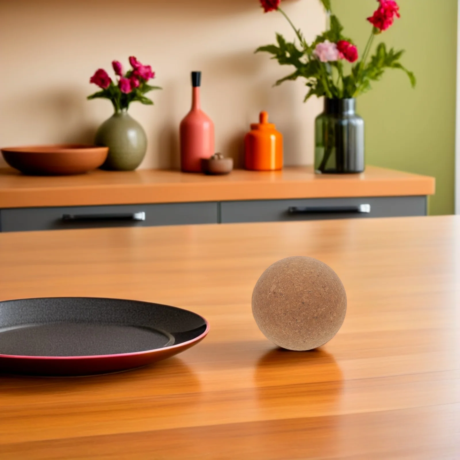 

2Pcs Wine Bottle Corks Glass Ball Carafe Topper Reusable Spherical Stopper Wood Bottle Plug Replacement Decanter Cap Wine