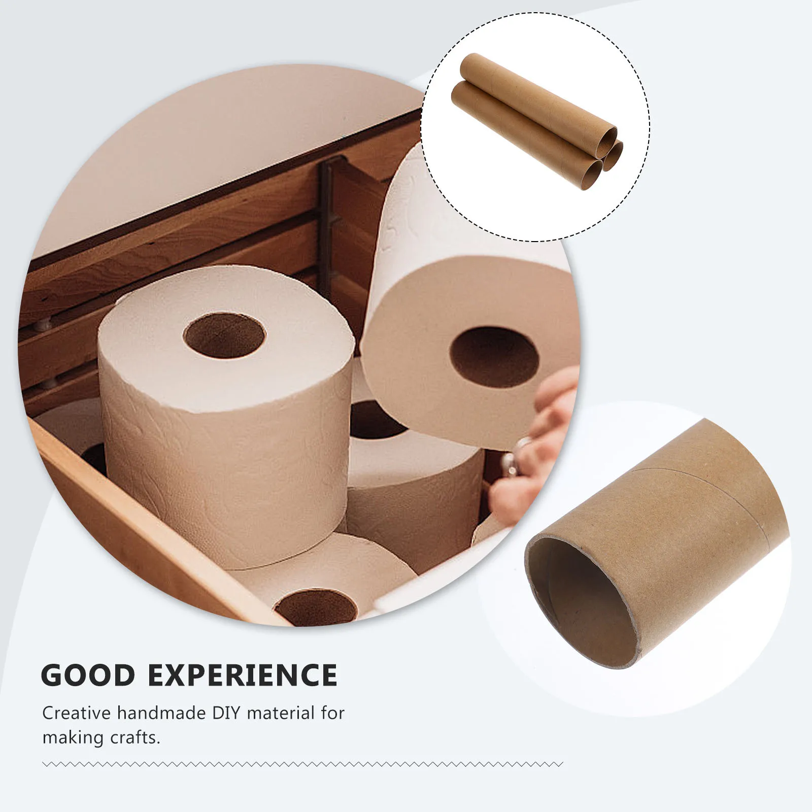 3Pcs Paper Tube DIY Craft Rolls Creative Cardboard Cylinders for Painting Cutting Gluing School Craft Supplies and Art Projects