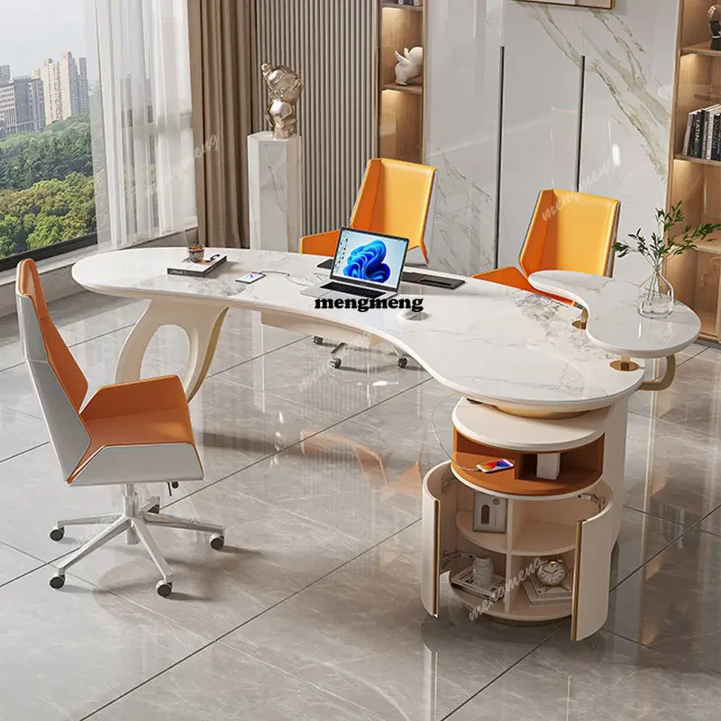 Hot sales Corner Storage Executive Desk Supporter Shelf Standing Computer Office Desk Bureaux Work Desktop Mesa Escriotorio Home
