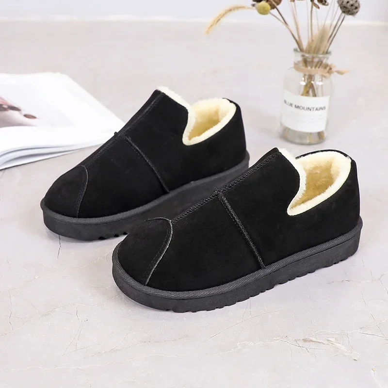 2024 Snow Boots Women\'s Short Tube Thickened Cotton Shoes Non-slip Winter New Shoes Student Women\'s Shoes Black Boots