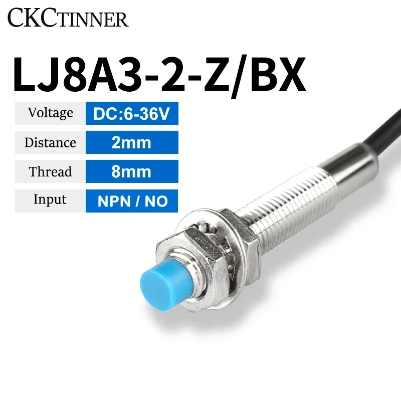 Interruptor de proximidad LJ8A3-2-Z/BX BY/AX/AY/EX/DX, Sensor de proximidad inductivo, interruptor de detección NPN/PNP DC 6-36V, Sensor de enfoque M8 2mm