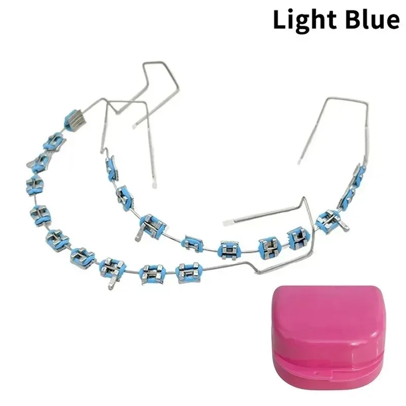 Colorful Temporary Tooth Decoration with Box  Metal Wires Orthodontic Ligature Ties & Fake Braces Brackets 1 Pair  Quality