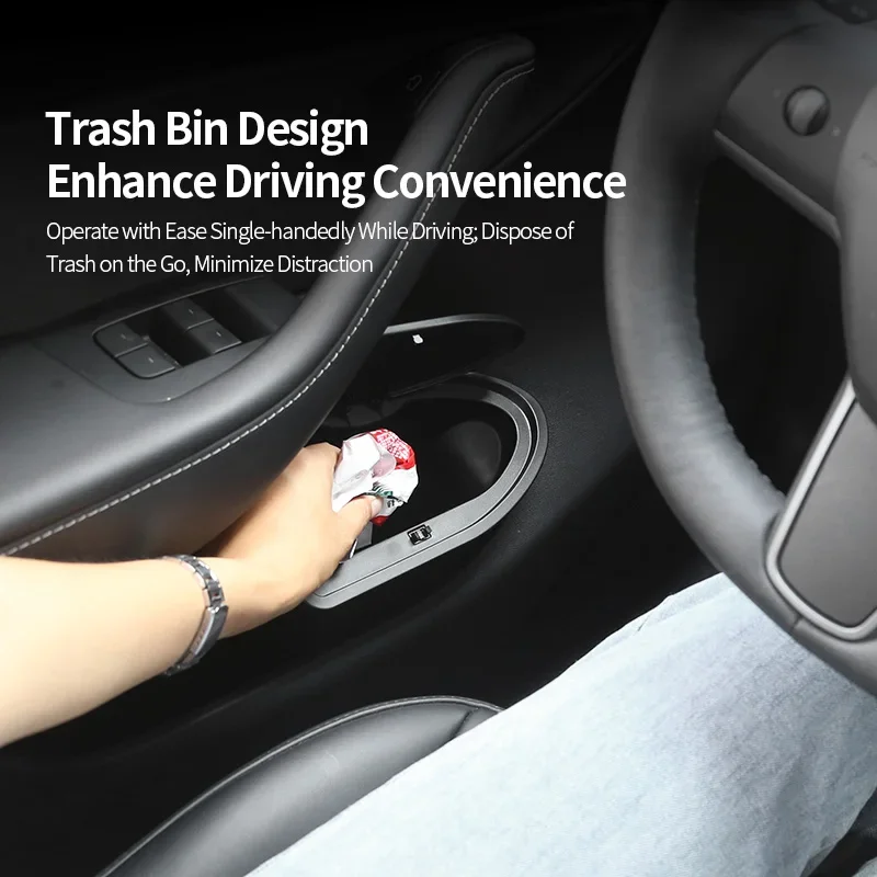 For Tesla Y Door Trash Can Press-on Trash Can Car Conversion Accessories Automobile Interior Others Car Trash