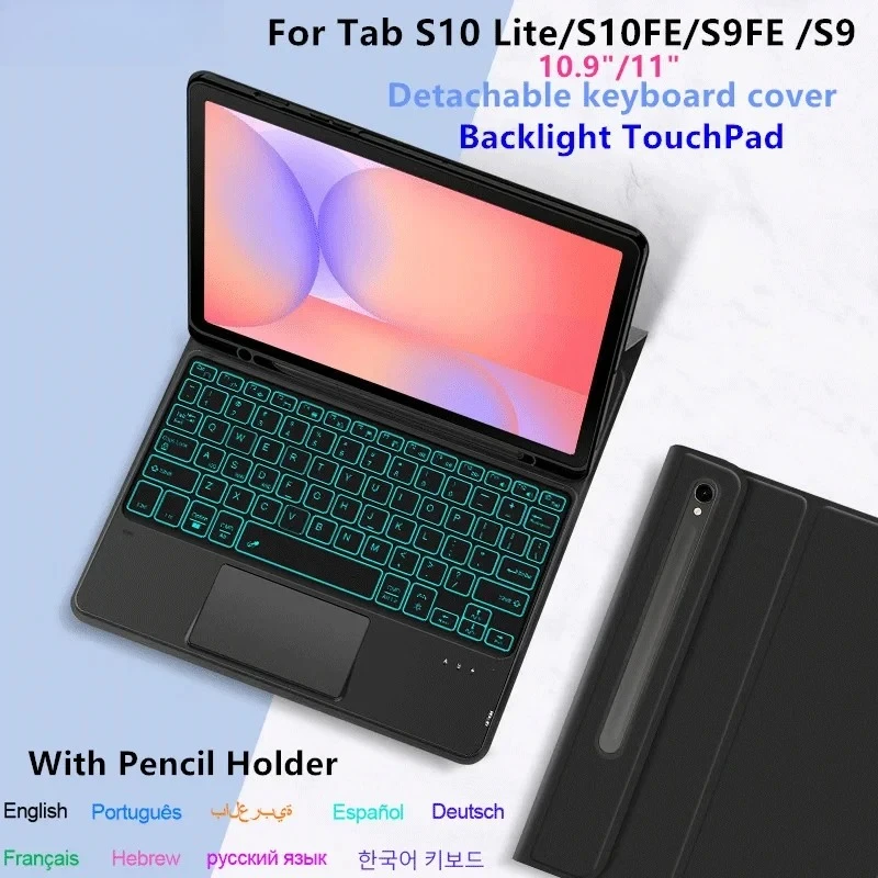 

For Samsung Galaxy Tab S10 Lite 10.9 inch SM X400 X406B Case with Keyboard Stand Cover for Tab S10/S9 FE S10 Lite 10 9 10.9 Case