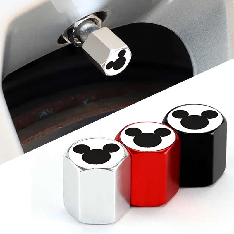 

4pcs Anime Cartoon Disney Mickey Universal Car Wheel Tire Valve Stem Caps Air Covers for Audi BMW Honda Toyota Volvo Opel Suzuki