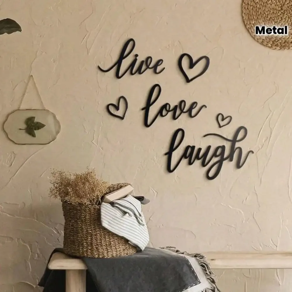 Live Love Laugh Metal Wall Art, 6-Piece Iron Set for Living Room Bedroom, Durable Gift
