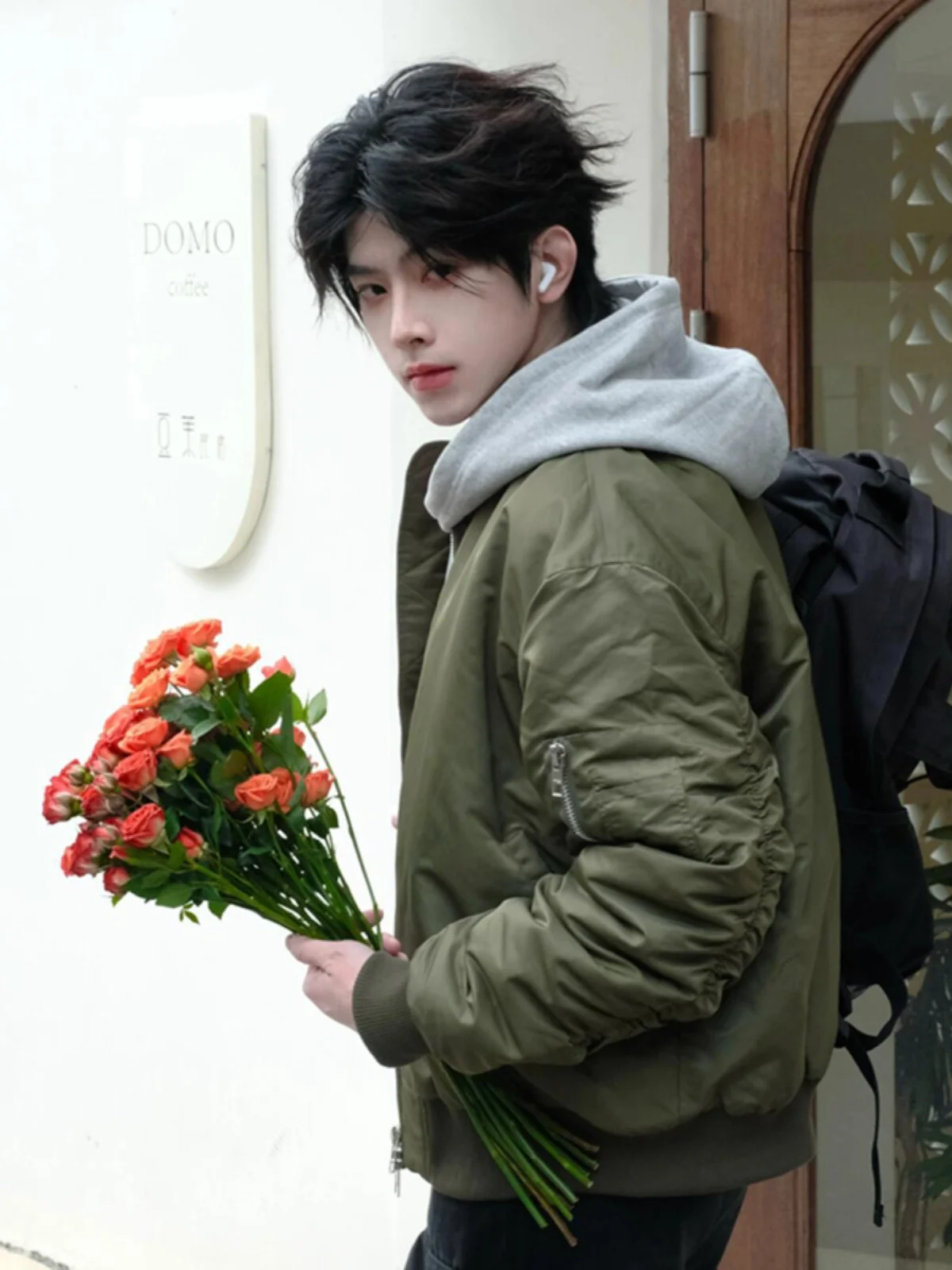 Military Green Cotton Jacket Men's Winter American Retro Short Workwear Baseball Coat Thick Warm Leisure Casual Style