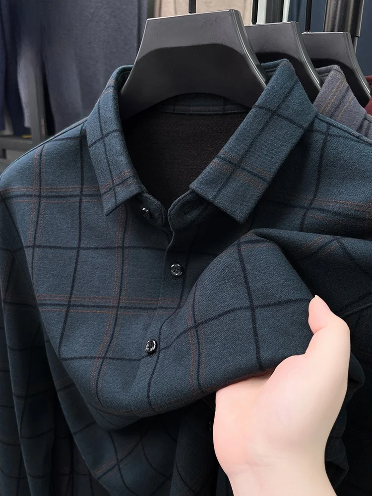 

Мужской повседневный шерстяной плащ-накидка из смесовой шерсти в клетку с эффектом плавности, весна-осень, новинка, для мужчин среднего возраста