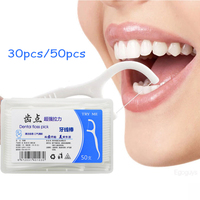 30/50Pcs Dental Floss Flosser Picks Toothpicks Teeth Stick Tooth Cleaning Interdental Brush Dental Floss Pick Oral Hygiene Care