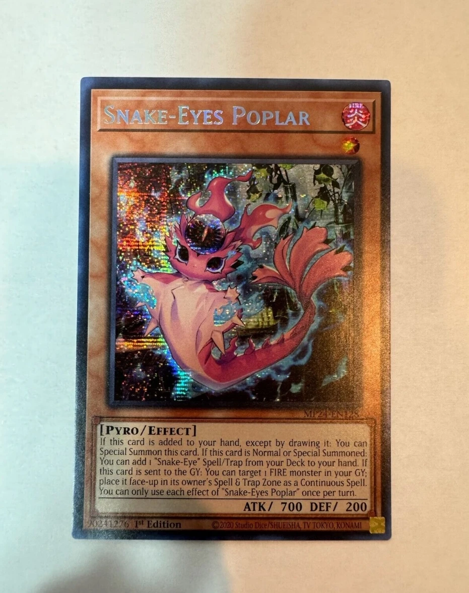 Yugioh KONAMI Duel Monsters TCG MP24-EN128 Snake-Eyes Poplar Secret Rare English 1st Edition Collection Mint Card