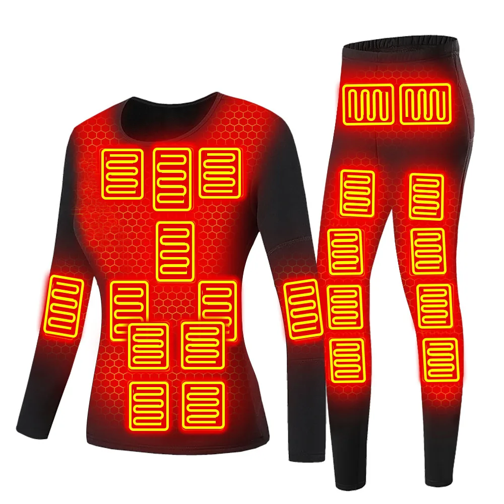 Heated Underwear Thermal Underwear Men Heating Motorcycle Jacket USB Electric Heating Thermal Underwear Winter Heated Clothing