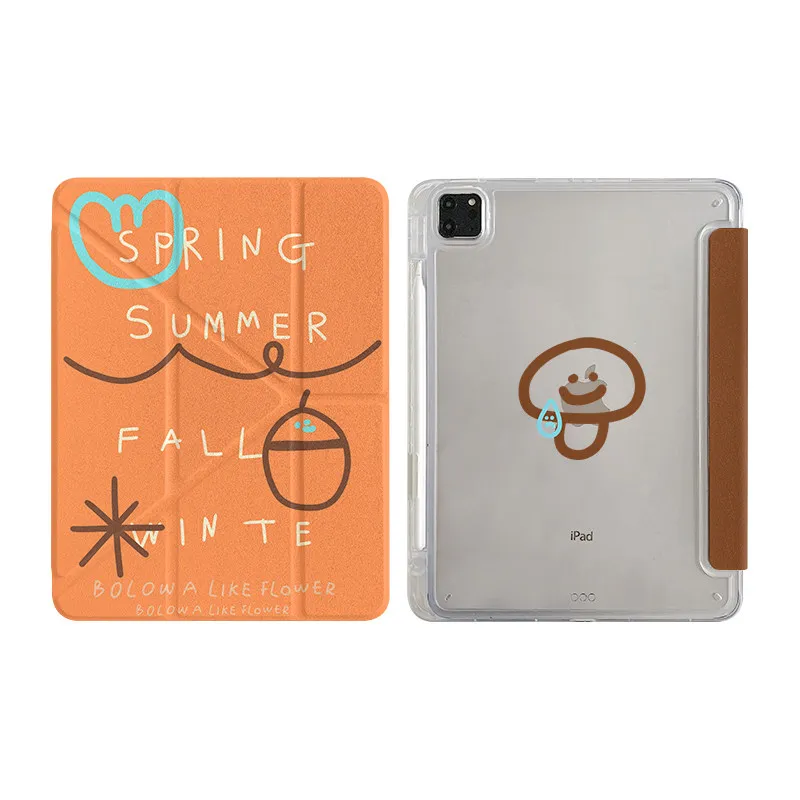 

Orange Background Line For iPad Pro 11 M2 M3 M4 M5 A16 2025 Air4 5 6 7 12.9/13/9.7/10.2/10.5/9.7in 5th 6th 7/8/9 10th 11th Cover