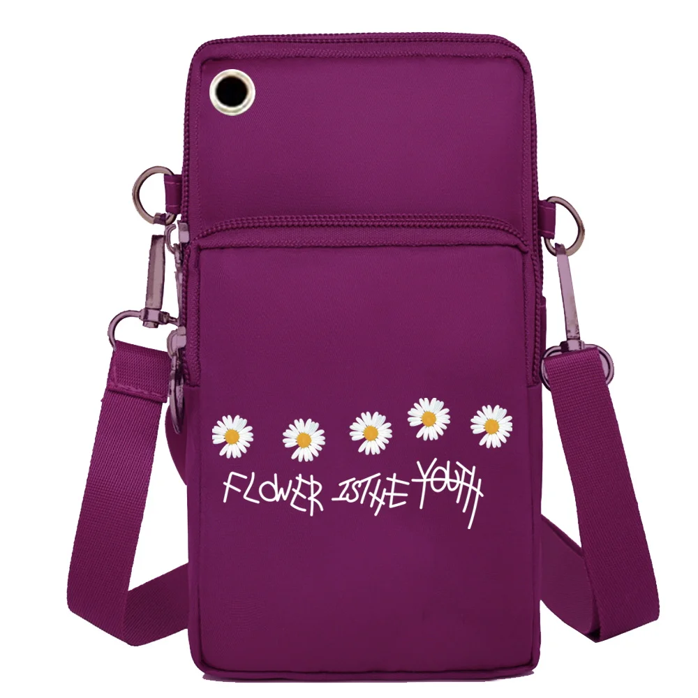 Unisex Mobile Phone Bags Waterproof Case for Huawei Xiaomi IPhone HTC LG Shoulder Satchels Women Pouch Daisy Series Wrist Pack