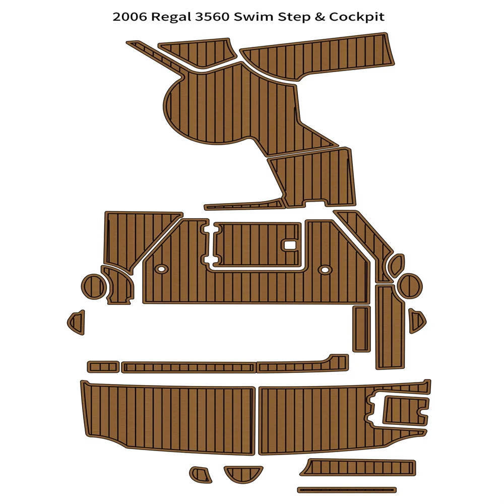 2006 Re-gal 3560 Swim Platform Cockpit Pad Boat EVA Foam Teak Deck Floor Mat Seadek MarineMat Gatorstep Style Self Adhesive