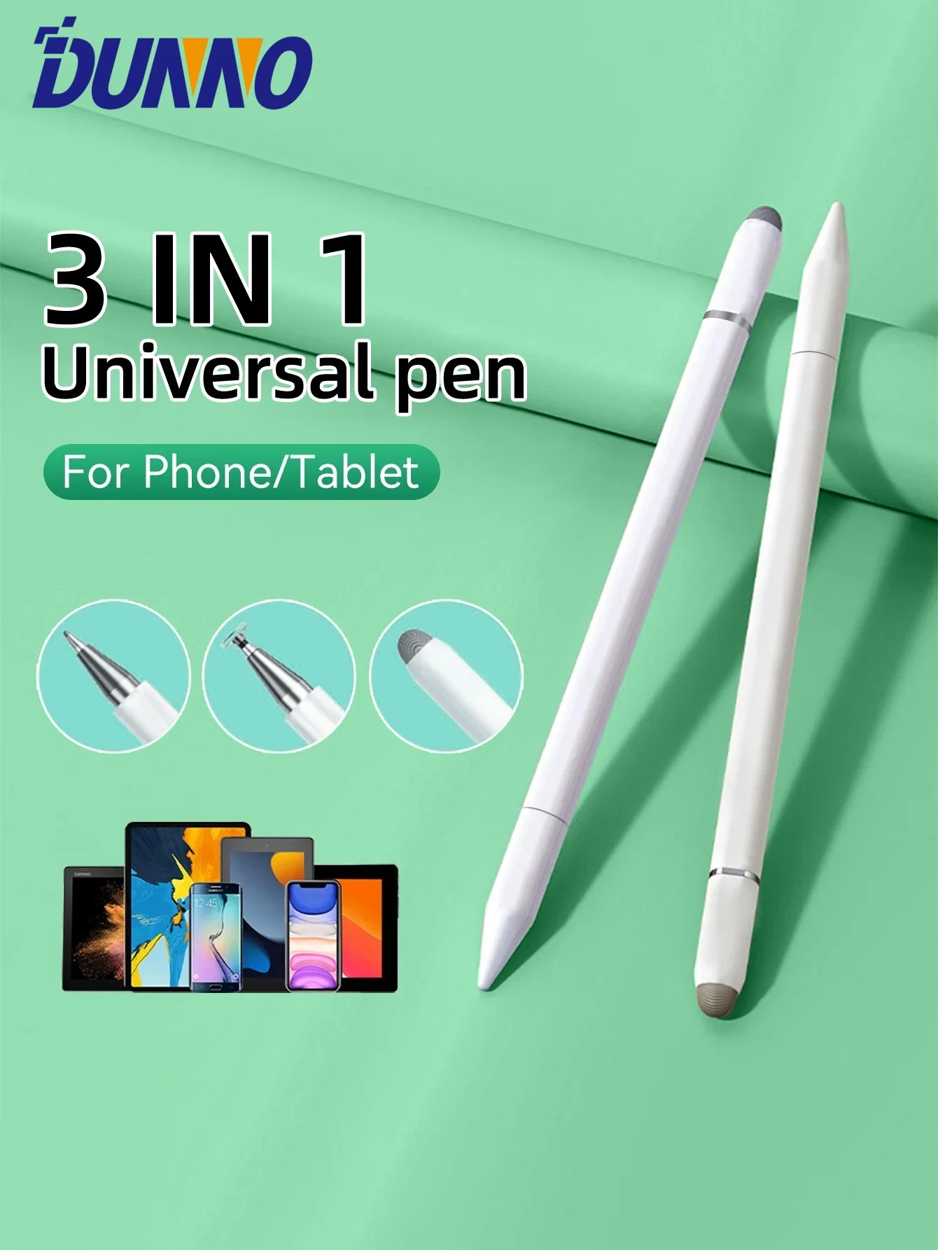 3 in 1 Universal Stylus Pen Pencil for iPad Samsung Xiaomi Huawei No Charging Phone Tablet Pen Screen Touch Pencil