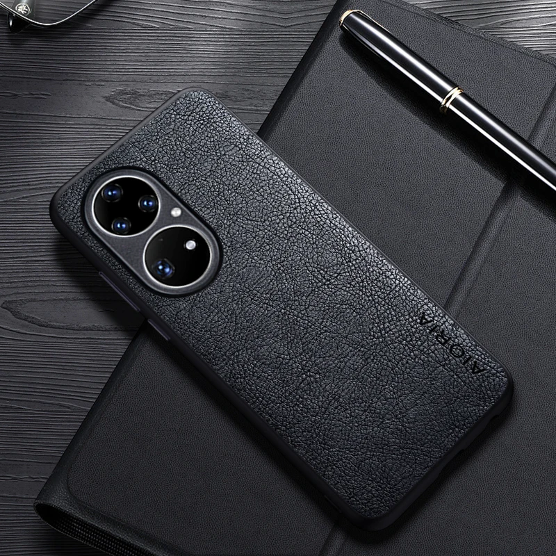 Case For Huawei P50 Pro Simple Design Luxury Leather Business Cover For Huawei P50 Pocket Case