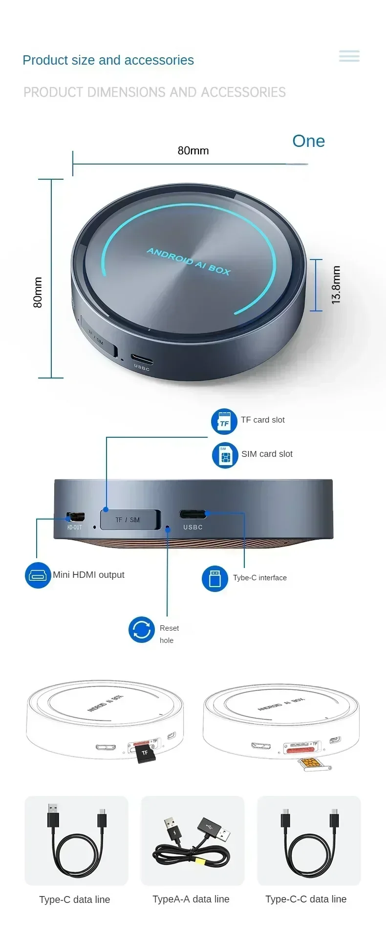 CarPlay ai Box Android13 Smart TV Box Android Auto & Apple CarPlay Smart Adapter 8GB + 128GB Ingebouwde Netflix YouTube Play Store